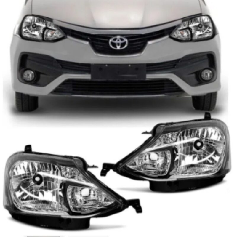 Farol Principal Etios Hatch Sedan 2017 2018 2019 2020 2021 Máscara Negra Foco Duplo
